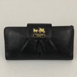 Coach leather checkbook wallet